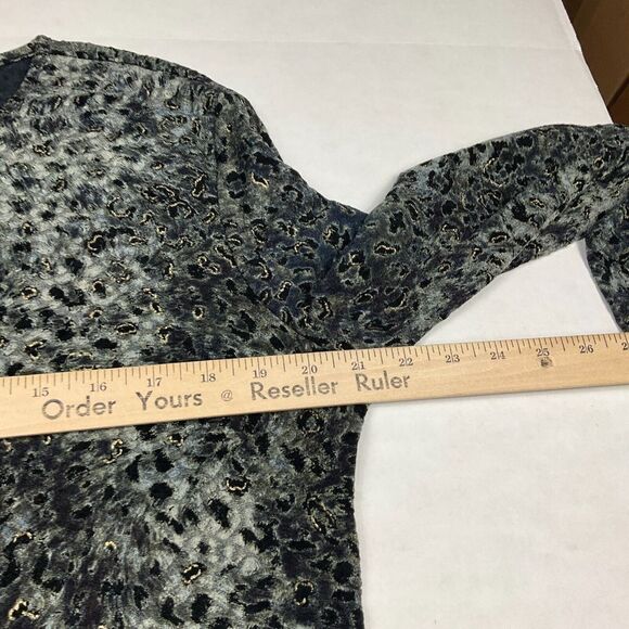 Chicos Additions Womens Blouse Printed Shirt Crew Neck Stretchy Work Top 3 XL - Picture 8 of 11